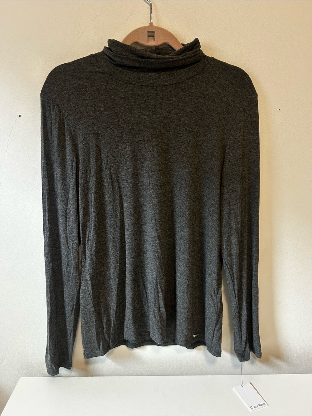 Calvin Klein Women's Charcoal Gray Turtleneck Sweater